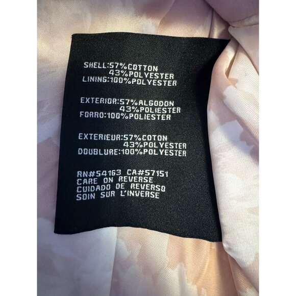 Guess Womens Double-Breasted Belted Trench Coat L/G Light Pink Cotton Polyester - Picture 4 of 13